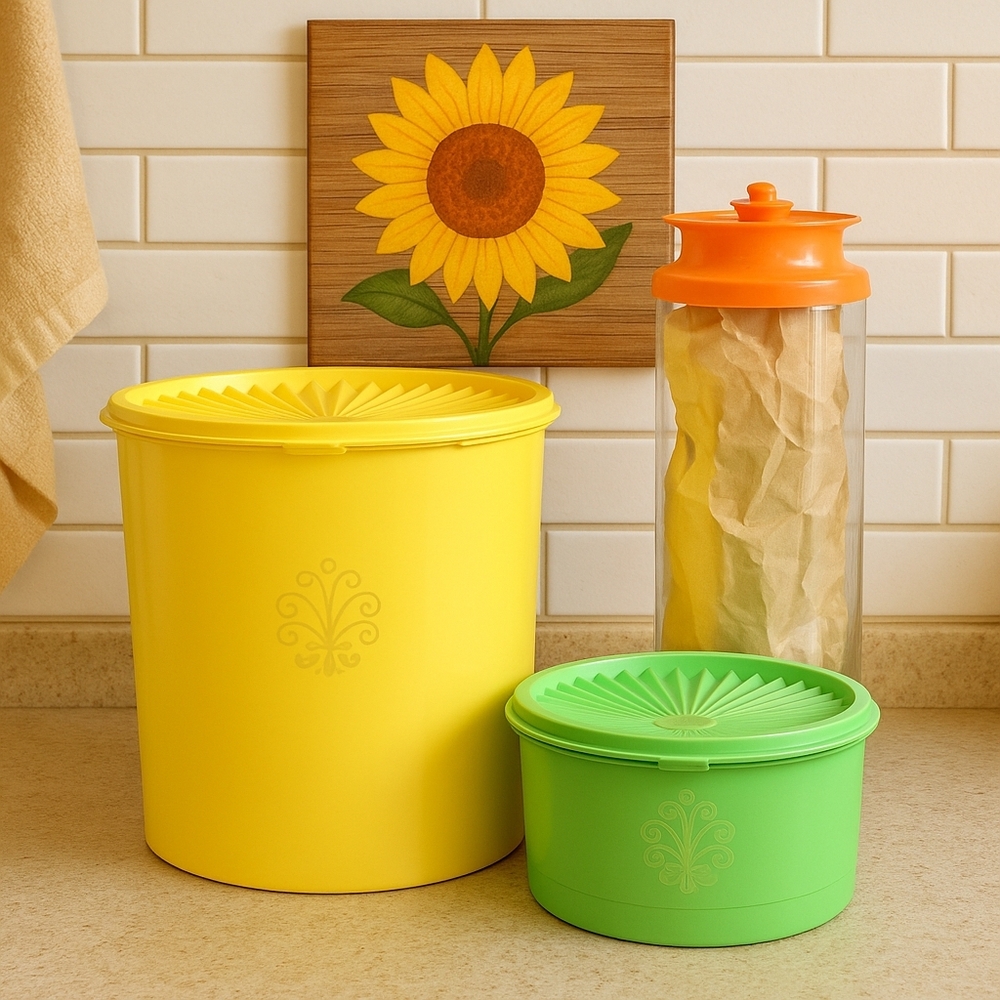 Vintage Tupperware Canisters – 70s/80s Retro Kitchen Set of 3